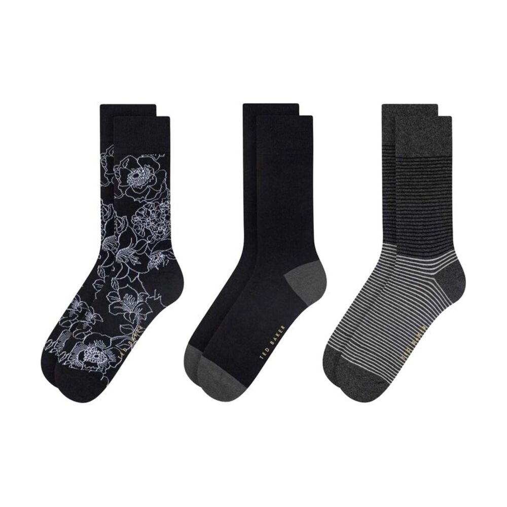 Ted Baker Mens Formal Crew Socks (Pack of 3) / Black